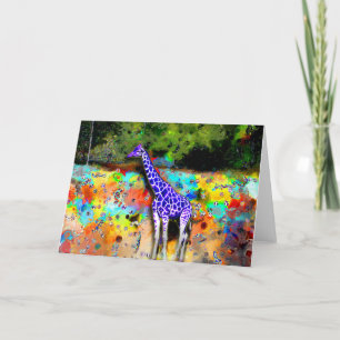 Purple Giraffe Card