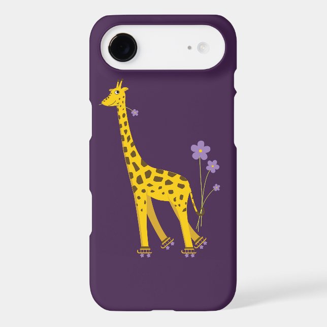 Purple Giraffe Funny Skating Case-Mate iPhone Case (Back)