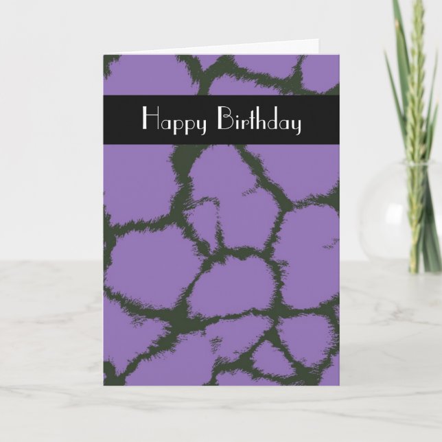 Purple Giraffe Fur Pattern Birthday Card (Front)