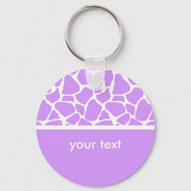 Purple Giraffe Print Customisable Key chain (Front)