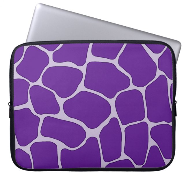 Purple Giraffe Print Electronics Bag (Front)