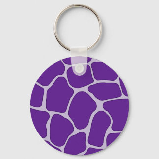 Purple Giraffe Print Pattern Keychain