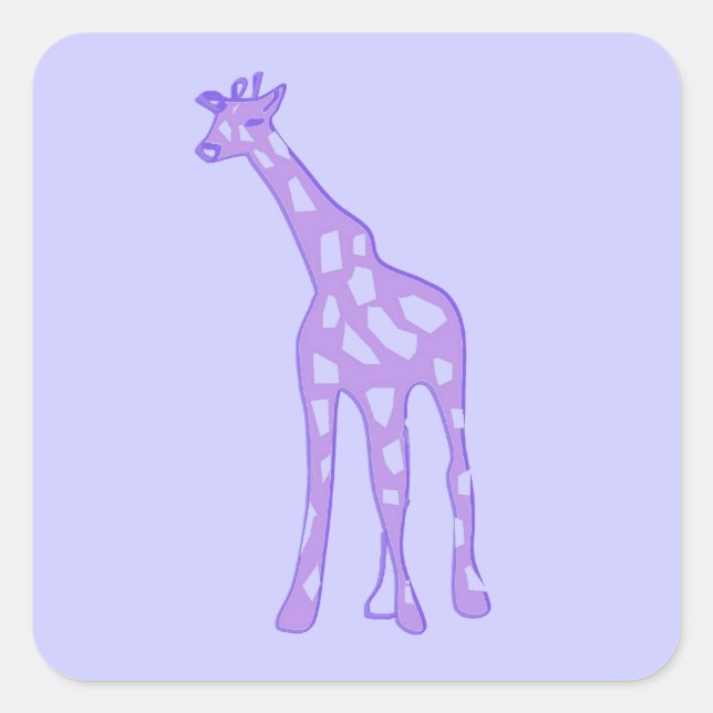 purple giraffe square sticker (Front)