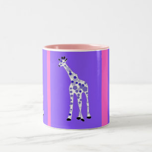PURPLE Giraffe Two-Tone Coffee Mug