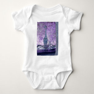Purple Giraffes Baby Bodysuit