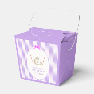 Purple Girl Kawaii Bow Asian Dumpling Baby Shower Favour Box