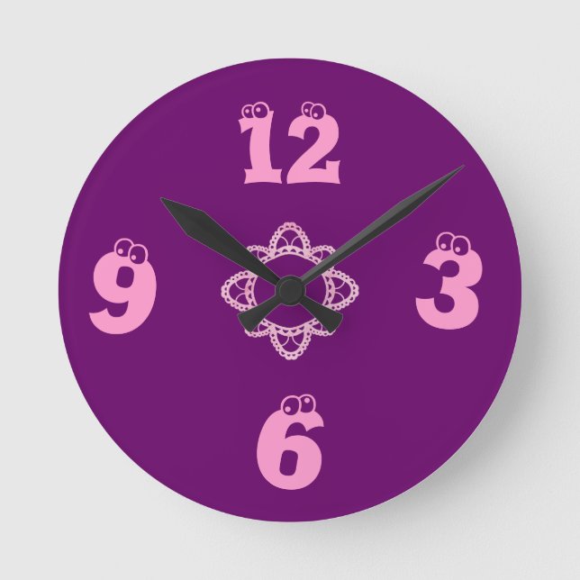 Purple-Girl Kids Wall Clock (Front)