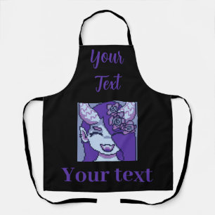 Purple Girl, purple pixel art Apron