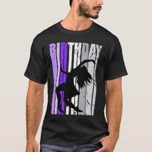 Purple Girls Dance Birthday Retro Silhouette Groov T-Shirt