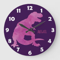 Purple Girls Watercolor Dinosaur Personalized Kids