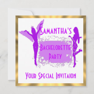 Purple girly bachelorette party invitation