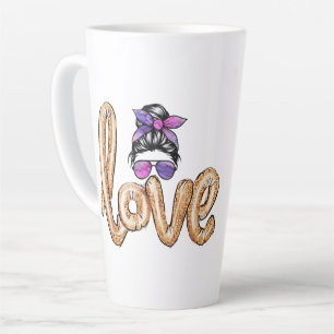 Purple Girly Girl Sunglasses Valentine's Day Love Latte Mug