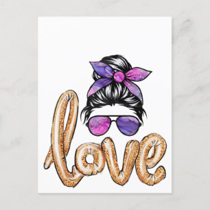 Purple Girly Girl Sunglasses Valentine's Day Love Postcard
