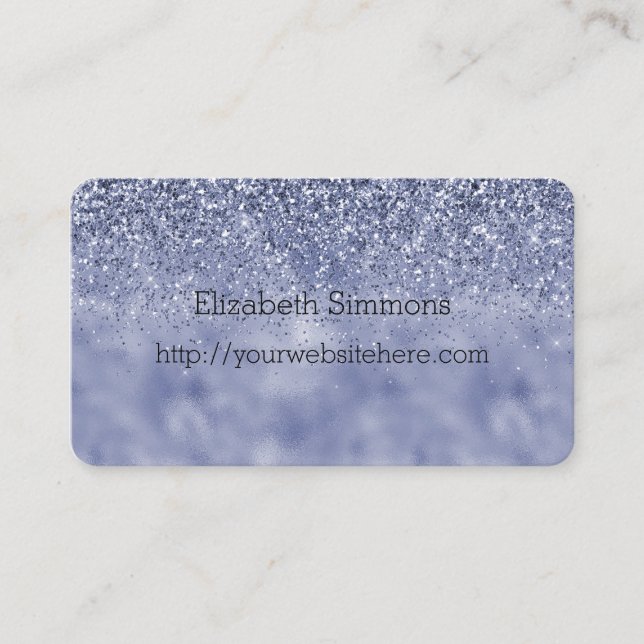 Purple Glam Glitz Glitter Business Card (Front)