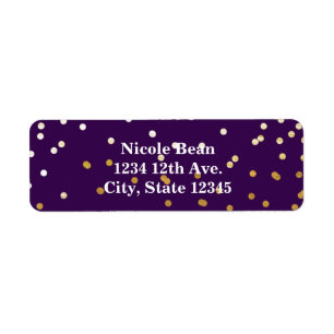 Purple Glam & Gold Shiny Confetti Dots Chic Modern