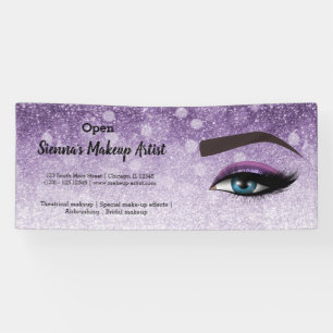 Purple glam lashes eyes   makeup artist banner