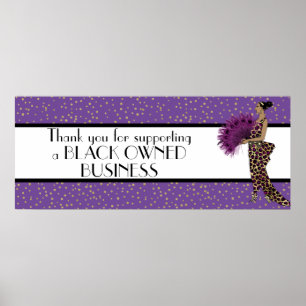 Purple Glam Thank You Support Black Business Poster