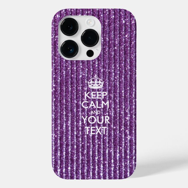 Purple Glamour Keep Calm Have Your Text Case-Mate iPhone Case (Back)