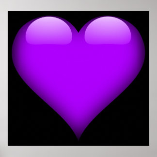 Purple Glass Heart Customisable Poster