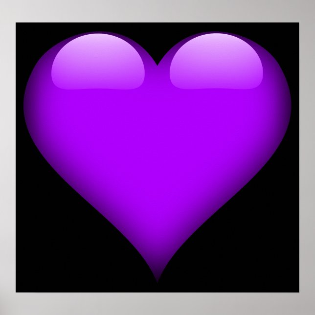 Purple Glass Heart Customisable Poster (Front)