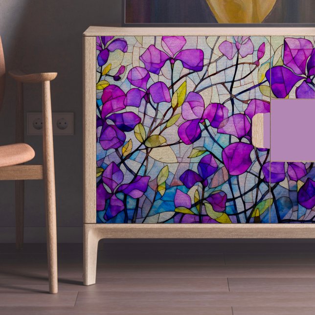 Purple Glass Leaves Decoupage Tissue Paper (Creator Uploaded)