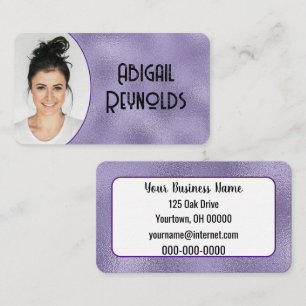 Purple Glass Photo Frame  Business Card