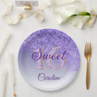 Purple Glitter, 16 Glitter, Sweet 16 Birthday Pape
