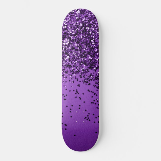 PURPLE Glitter #2 (Faux Glitter) #shiny #decor  Skateboard (Front)