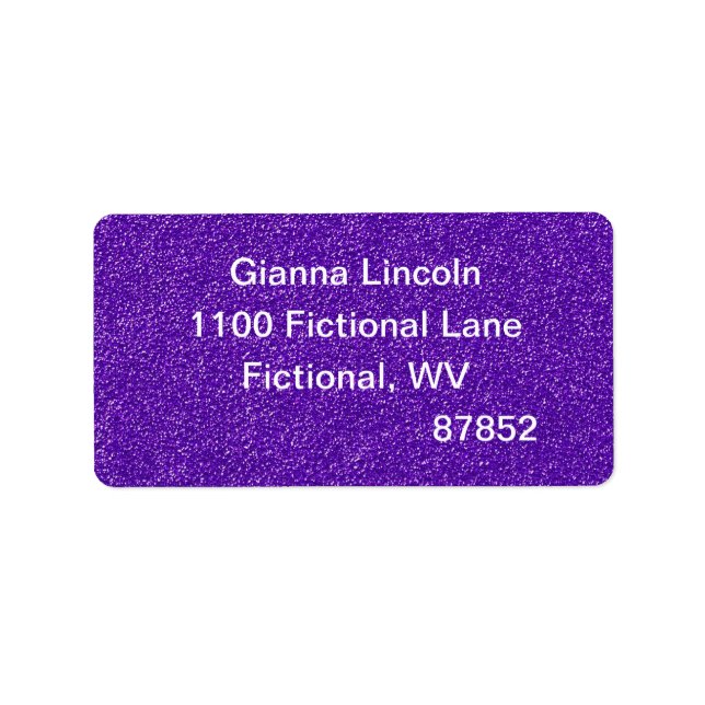 Purple Glitter Address Labels (Front)