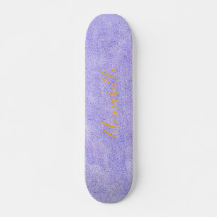 Purple Glitter Aerosol Paint Skateboard