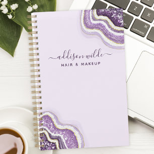 Purple Glitter Agate Personalised Business Planner