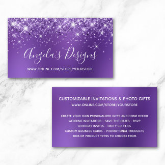 Purple Glitter Amethyst Blur Online Store Business Card