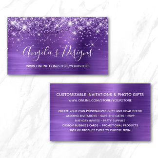 Purple Glitter Amethyst Foil Online Store Business Card