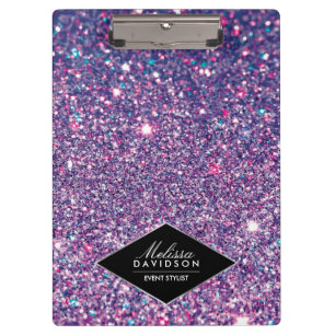 Purple Glitter and Glamour Beauty Personalised Clipboard