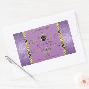 Purple Glitter and Gold Ornate Product Labels Logo