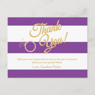 Purple, Glitter and Stripes Thank You Cards