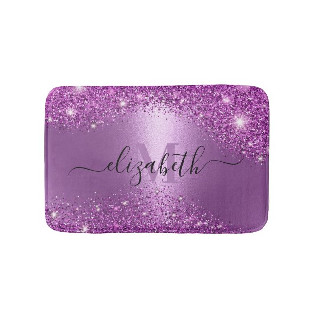 Purple Glitter Bath Mat (Front)