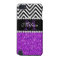 PURPLE GLITTER BLACK CHEVRON MONOGRAMMED