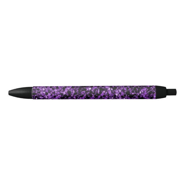 Purple glitter black ink pen (Front)