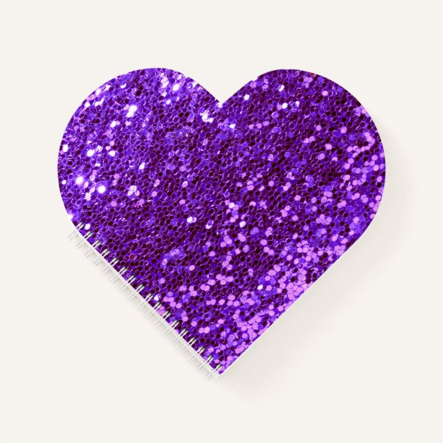 Purple Glitter Bling Sparkle Shiny Girly Chic Notebook (Front)