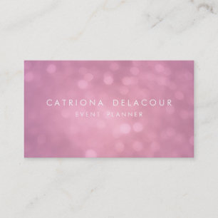 Purple Glitter Bokeh Event Planner Business Card