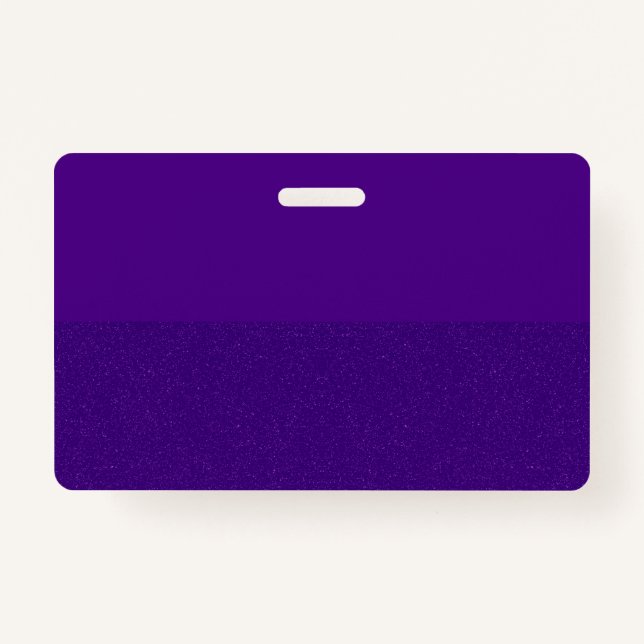Purple Glitter Bottom Half Badge – Customisable ID Badge (Front)