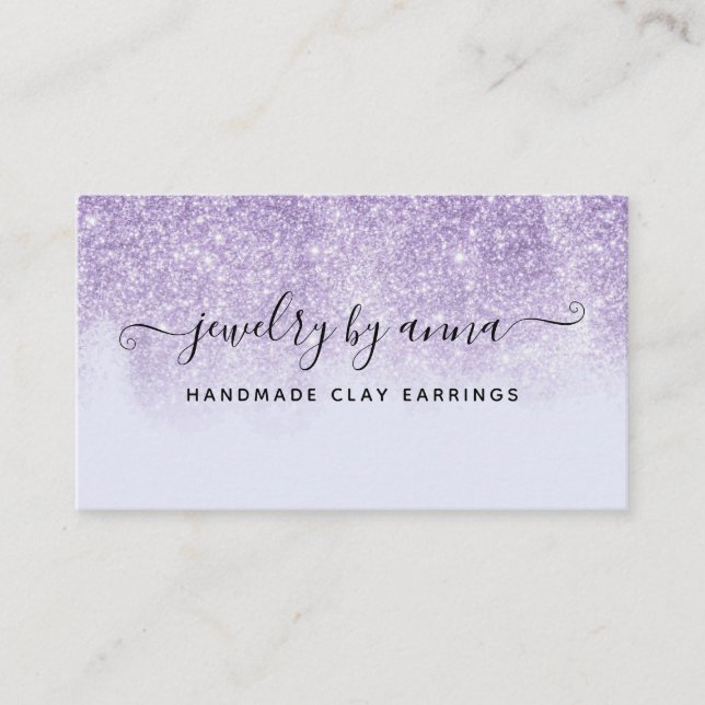 Purple Glitter Business Card (Front)