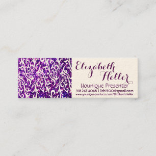 purple glitter business cards