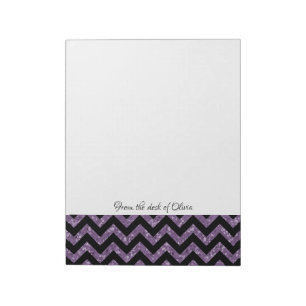 Purple Glitter Chevron Notepad