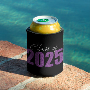 Purple Glitter Class of 2025 Can Cooler
