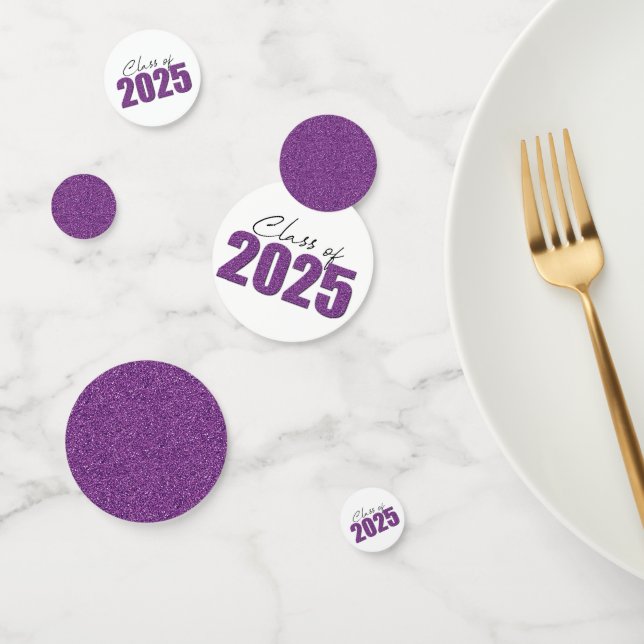 Purple Glitter Class of 2025 Confetti (Group)