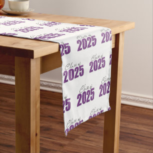 Purple Glitter Class of 2025 Long Table Runner