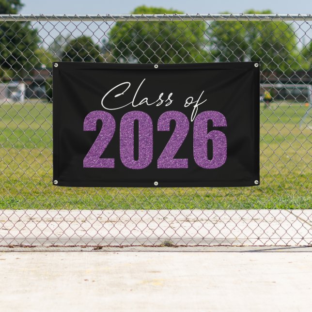 Purple Glitter Class of 2026 Banner (Insitu)
