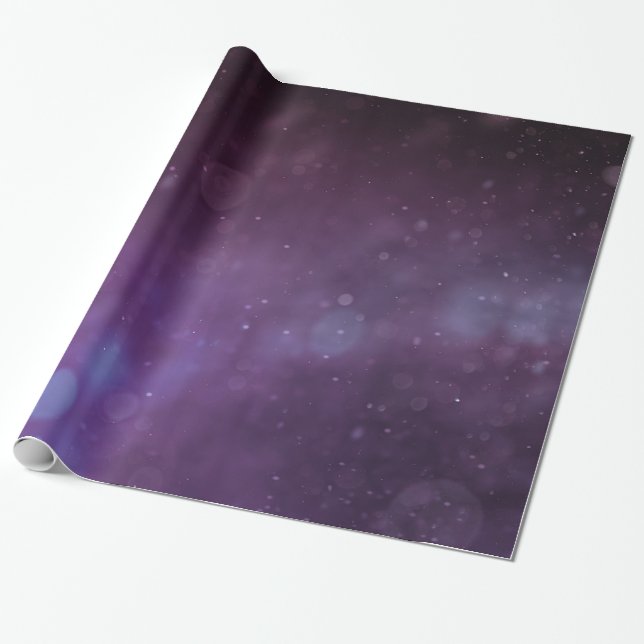 Purple Glitter Confetti Faux Foil Wrapping Paper (Unrolled)